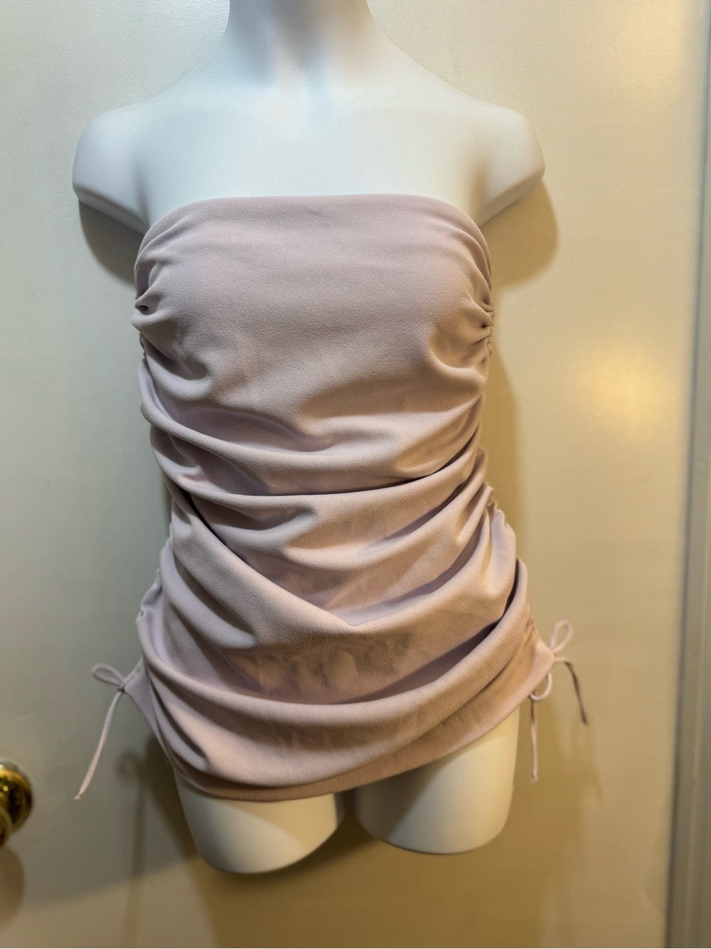 Zara Strapless Bandeau Top in Pale Lavender